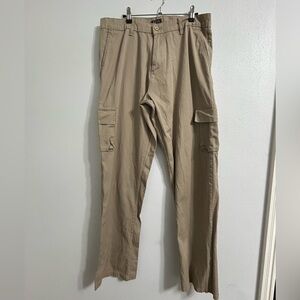 Boohoo Mens Beige Cargo Trousers 34 pants tan jeans khakis slacks Boohooman